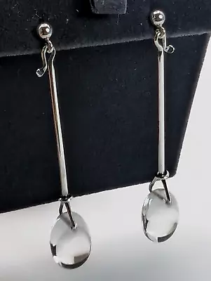 BOXED Georg Jensen VIVIANNA TORUN Dewdrop Rock Crystal Sterling Silver Earrings • $435.17