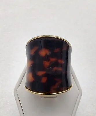 Michael Kors Gold Tone Faux Tortoise Shell Wide Band Ring Size 6 • $35