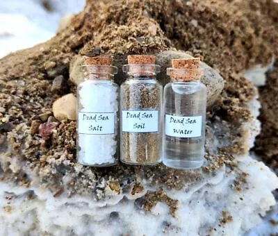 Dead Sea Water • Salt • Soil Samples • Lowest Place On Earth • Israel Holy Land • $15