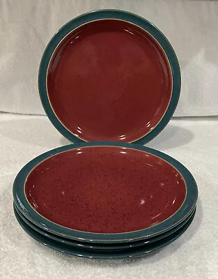 $39.99 • Buy Set Of 4 Denby England Harlequin Red Speckled Stoneware Dinner Plates 10.25”