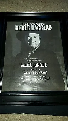Merle Haggard Blue Jungle Rare Original Promo Poster Ad Framed!  • $65