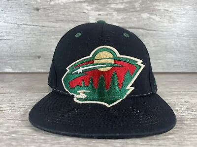 Zephyr Minnesota Wild Big Logo Black Snapback Hat Cap • $22.99