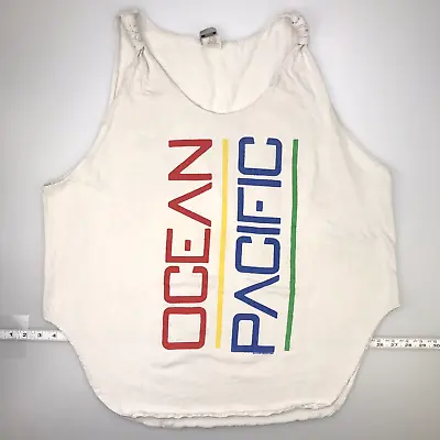 1989 Vintage USA Made Ocean Pacific Cover Up Shirt Surf Beach Tank Shirt Womens • £4.83