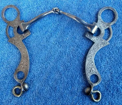 Engraved Sterling Silver Shank Snaffle Horse Bit • $195