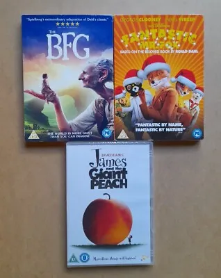 Roald Dahl - James And The Giant Peach / BFG / Fantastic Mr Fox - New DVD Bundle • £6.99