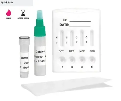 No Lab 5 Minute - Home Hair Self-Test Multi Drug Test: COT MET MOR COC • $56.05