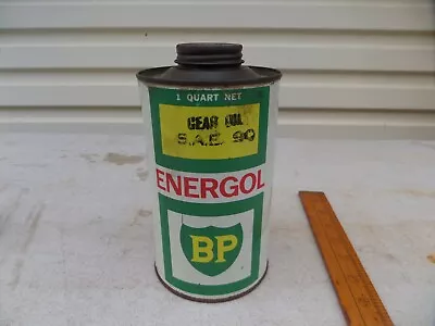 Antique Vintage Old Bp 1 Quart Energol Gear Oil Tin Can • $80