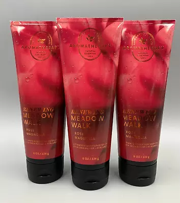 Bath & Body Works Rose Magnolia Ultimate Hydration Body Cream 8 Oz S/3 #3007 • $39.73