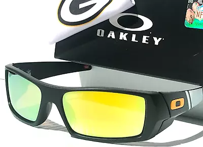 NFL Oakley Gascan GREENBAY PACKERS Mat Black POLARIZED Galaxy Gold Sunglass 9014 • $128.87