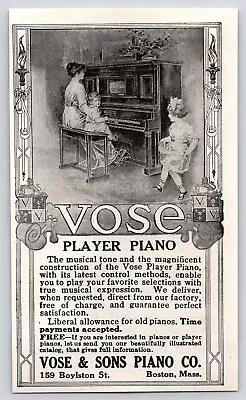1912 Vose Player Piano Children Woman Vose & Sons Piano Co. Vintage Print Ad • $5.50
