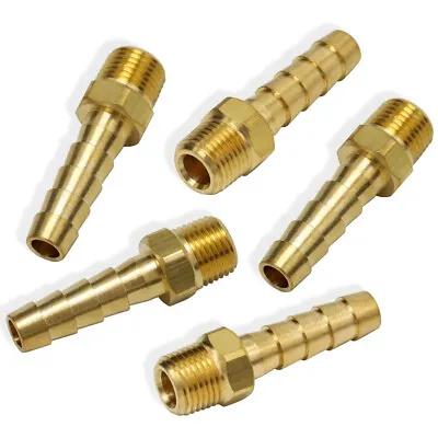 5pcs Hose Barb Fittings 1/4 (6mm) Barb To 1/8  Male Thread Air Hose Fitting • $8.65
