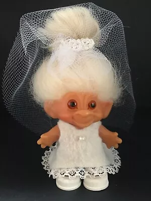 Vintage 1960s 3  DAM ©64 Bride Troll Blonde Mohair Amber Glass Eyes • $79.99