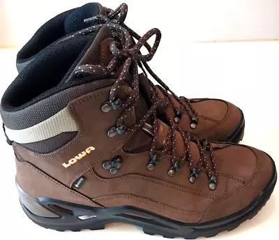 Lowa Renegade GTX Mid  Brown Leather Boots Vibram Soles Mono Wrap Men's S 10.5 W • $80