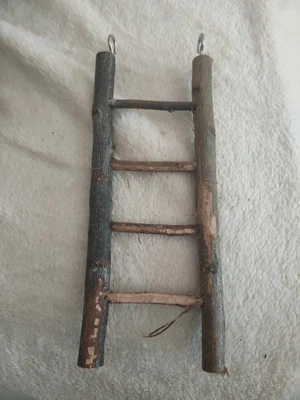 £3 • Buy Wooden Bird Ladder Cage Toy With 2 Hooks For Canary Budgie Hamster Rodent