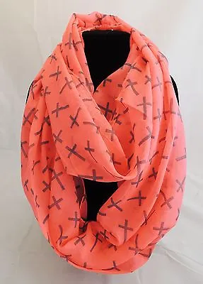 Woman's Infinity Scarf - Circle Scarves - Cross Printed Scarf *US SELLER*  • $4.99