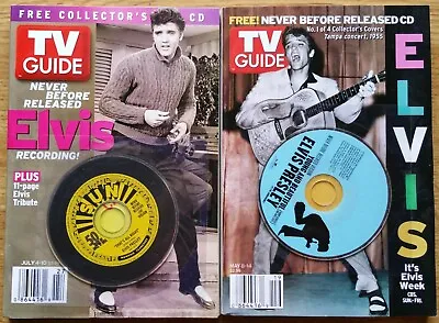 ♫ ELVIS PRESLEY 2 Rare TV Guides Both With A Collectible CD  Lot 41 ♫ • $55