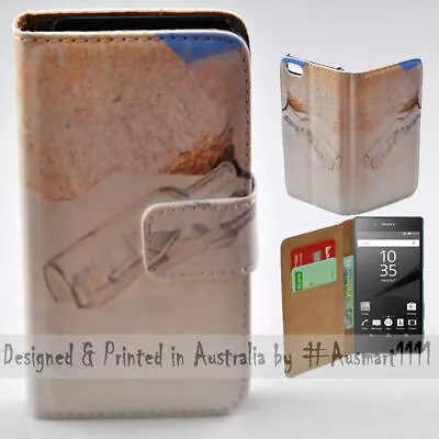 For Sony Xperia Series Message In A Bottle Print Wallet Mobile Phone Case Cover • $13.98