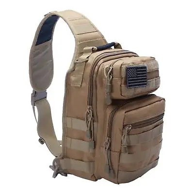 Tactical Molle Military Style Rover Or Range Sling Bag Tan • $19.99