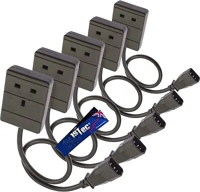 10A C14 To 1 Gang Trailing 3 Pin Mains Cord Converter Adaptor IEC320 Kettle Lead • £16.95