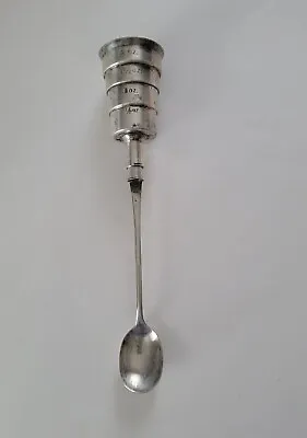 Vintage 1930's Napier Cocktail Measure Jigger Valve Silverplate Bar Spoon • $79.99