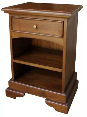 Solid Mahogany French Sleigh One Drawer Bedside Table Cabinet Traditional BS002 • £255