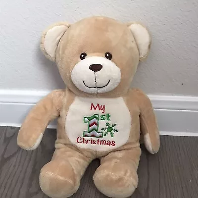 Dan Dee My First Christmas 11” Plush Teddy Bear Tan Sewn Eyes Baby Lovey • $14.99