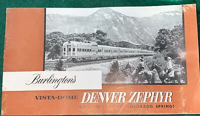 $8.99 • Buy Burlington Denver Zephyr Booklet Brochure 1958 Schedule