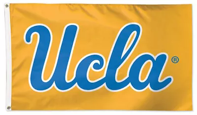 UCLA BRUINS Script-Letters-On-Gold-Style Official NCAA Team 3'x5' DELUXE FLAG • $38.24