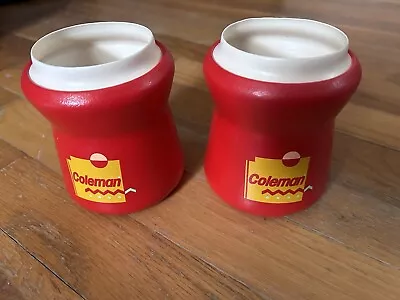 Vintage 2 Coleman Tuffoam Coozie Koozie   Cozie Beer/ Soda Can Holder Red • $15