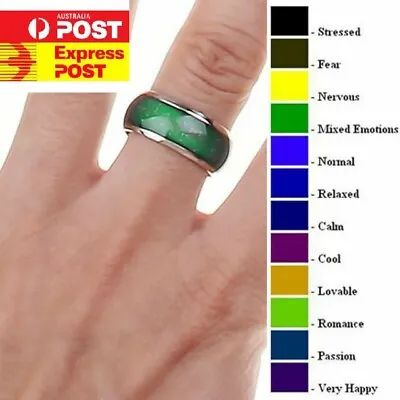 Mood Ring Temperature Emotion Feeling Colour Changing Band Rings • $6.95