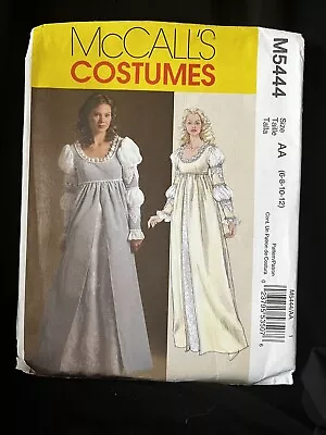 McCall’s Pattern 5444 Women’s Renaissance Dress Costume Sizes 6-12 New Uncut • $15