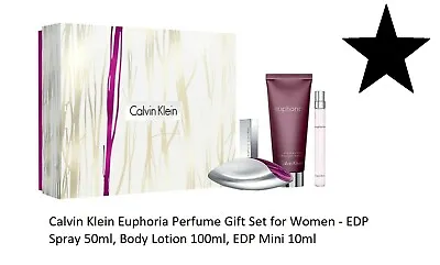 Calvin Klein Euphoria Perfume Gift Set For Women - EDP 50ml Lotion EDP 10ml   • £69.99