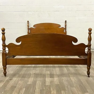 Vintage Simmons Furniture Full Size Traditional Low Poster Cannonball Bed • $899
