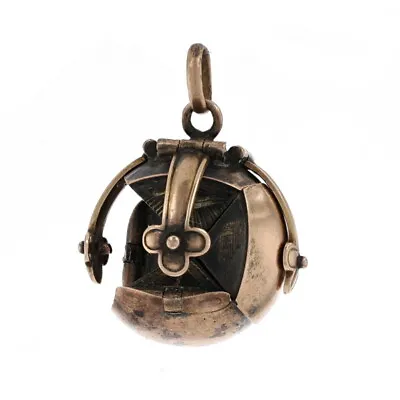 Yellow Gold Men's Masonic Ball Fob Pendant - 9k & 925 Folding Orb Missing Parts • $249.99