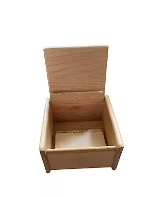 Recipe Box Vintage White Oak 5.5inX5.5inX4in Crafted In California USA 1980s • $29.75