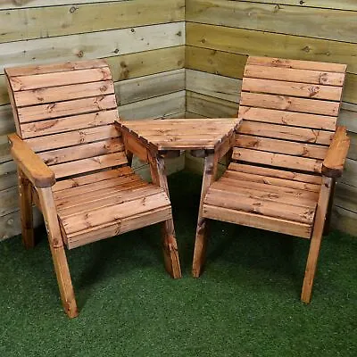 £211.95 • Buy Charles Taylor Hand Made Chunky Wooden Garden Furniture Love Seats