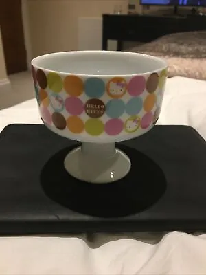 £6.50 • Buy Hello Kitty Ceramic Dessert/ Ice Cream Bowl Footed/ Pedestal Polka Dot