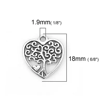 £3.29 • Buy 20  Pcs Heart Charms Tibetan Silver Tree Of Life Pendant Nature Pagan Wiccan 