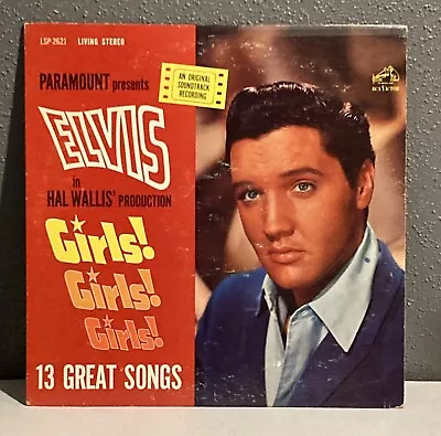 ELVIS Presley Girls Girls Girls Soundtrack LP LSP-2621 RCA Living Stereo Black • $14.95