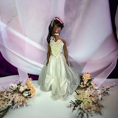 Vtg My Size Barbie (37 Inches Tall) African American Bride Doll In Wedding Dress • $199