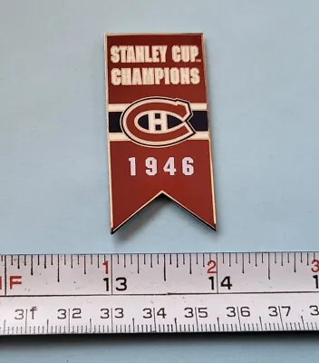 1946 Stanley Cup Champions Montreal Canadiens Nhl Hockey Banner Logo Pin # Rr356 • $5.78