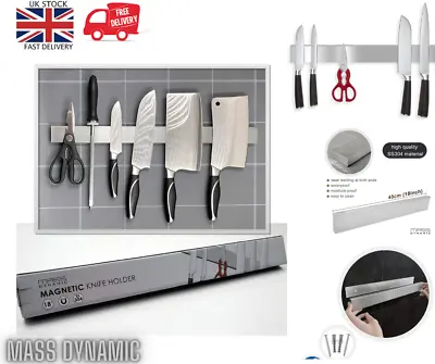 Magnetic Stainless Steel 45cm (18”) Knife Holder Wall Mounted Strip Uk • £12.95