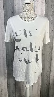 Zoe Karssen  Let’s Make Out  Ripped Distressed T Shirt Size XS Oversized • £3.99