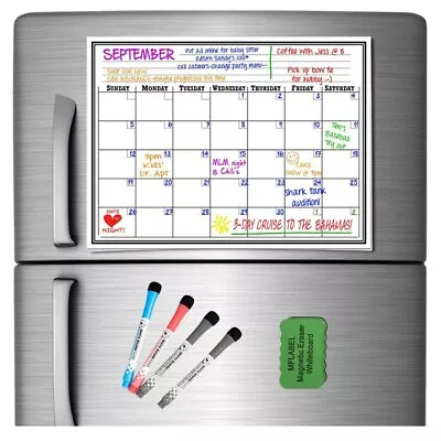 17  X 11  Magnetic Refrigerator Calendar Monthly Dry Erase Board White Markers • $8.99