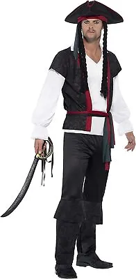 Smiffys Aye Aye Pirate Captain Costume Black XL - Size 46-48 • £24.31