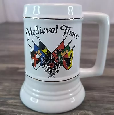 Medieval Times Mug Crest Flags White Beer Mug Big Handle Restaurant Collection  • $9.95