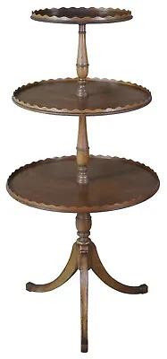 Antique 3 Tier English Regency Mahogany Dumbwaiter Accent Butler Display Table • $1040