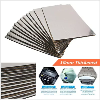 12X 50*30cm 10mm Car Hood Sound Mat Proofing Deadener Heat Noise Insulation Foam • $72.89