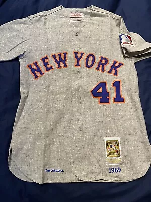 Mitchell & Ness 1969 New York Mets Tom Seaver Jersey Sz M 44 World Series • $400