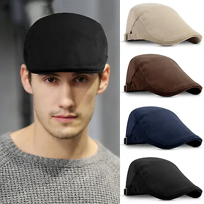 Cotton Gatsby Cap Mens Classic Flat Cabbie Newsboy Ivy Hat Golf Driving Solid • $7.95